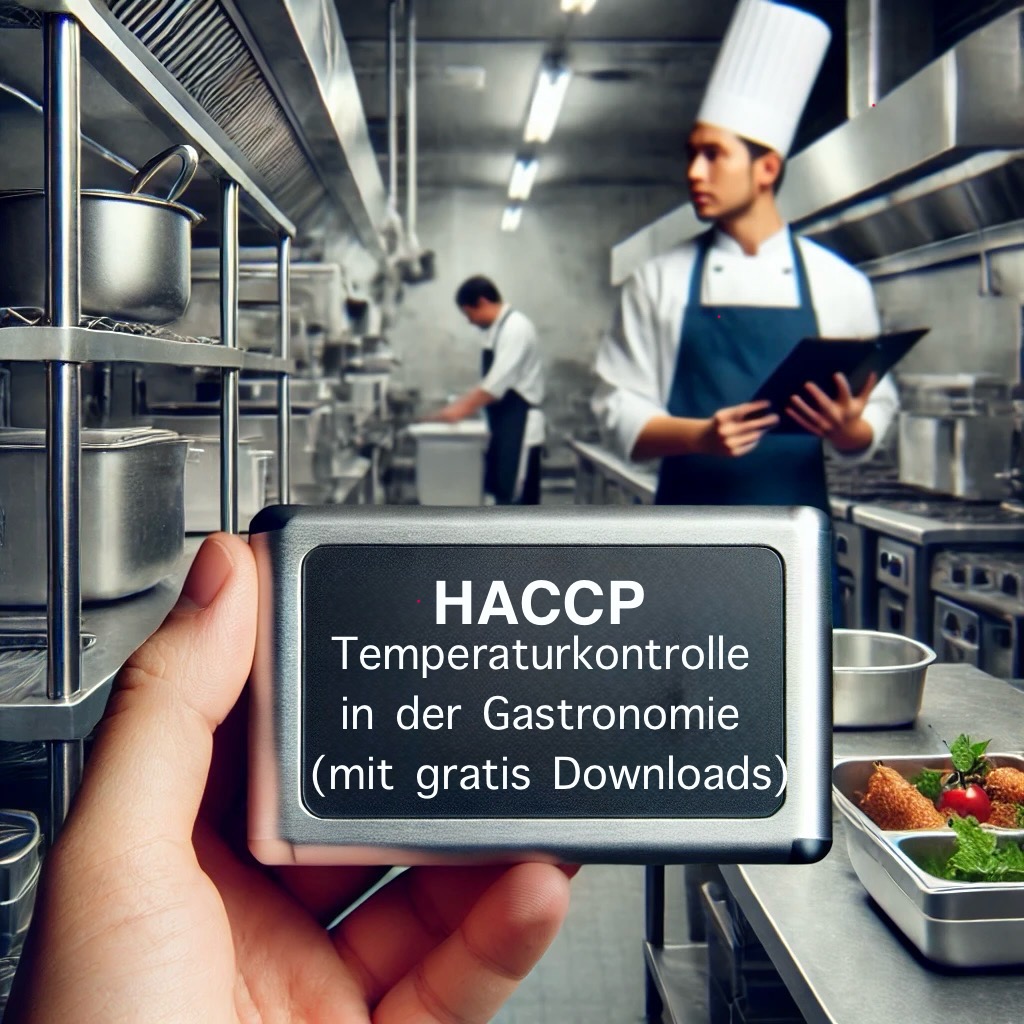 Gastronomie - Küche mit Koch und HACCP Temperaturmessung und Downloads